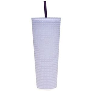 Starbucks Tumbler Grid Matte Lilac Lavender Diamond Cold Cup 24oz Valentine Day.